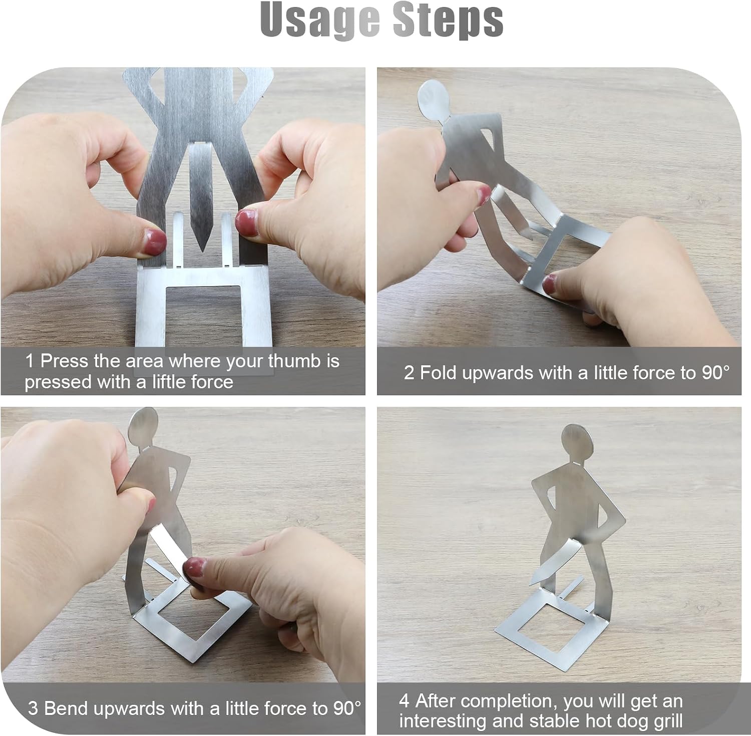 2Pcs Funny BBQ Stand Man Hot Dog Holder, Portable Hotdog and Sausage Stand