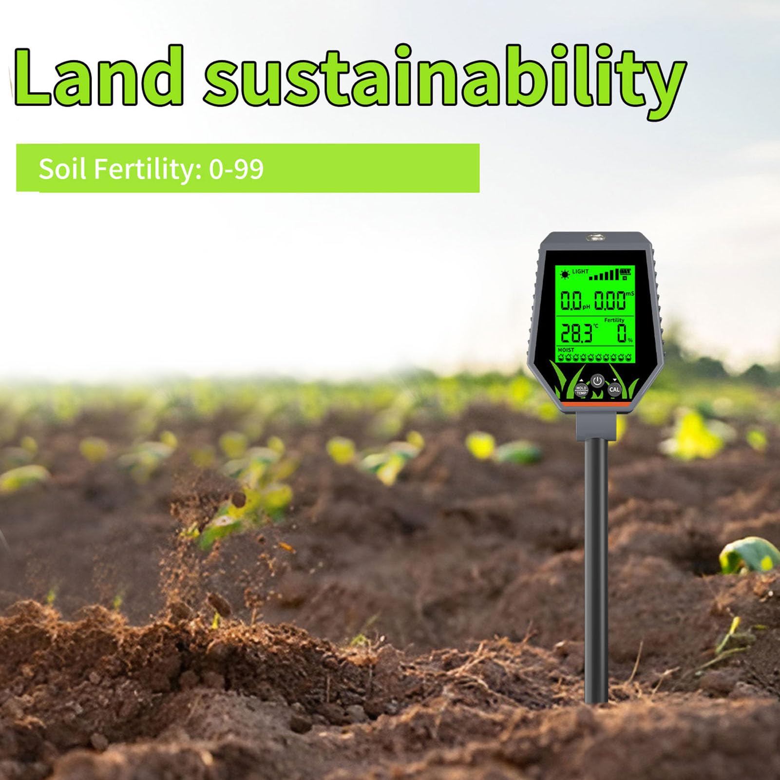 Zestaw Mierników PH Gleby, Temperatura Wilgotności Tester Gleby Cyfrowy Miernik Wilgotności Gleby do Wewnątrz na Zewnątrz Trawnik Ogrodowy Pielęgnacja Roślin