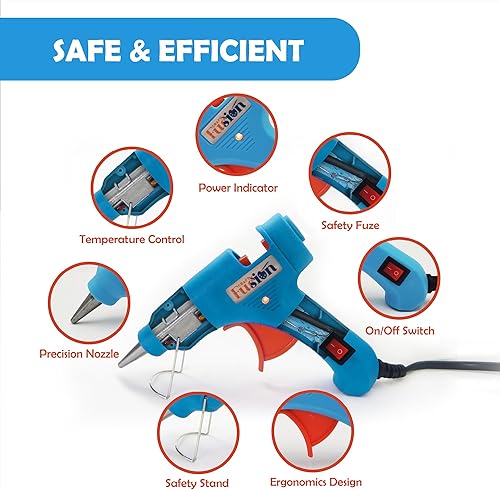 Miniatura 4 de Kit de pistola de pegamento caliente con estuche, juego de mini pistola de pegamento caliente de 20 W y 10 barras de pegamento pequeñas, para niños