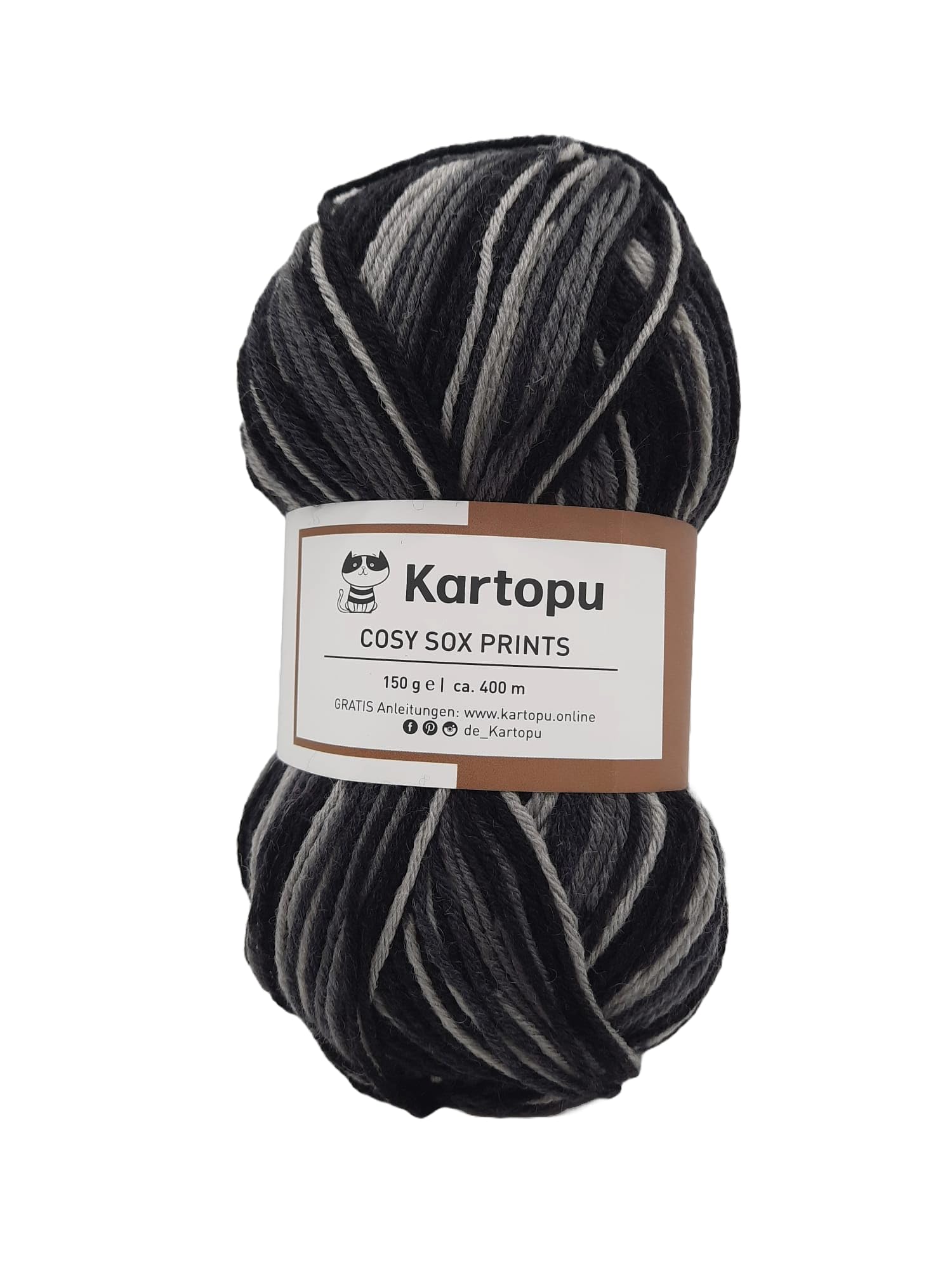 Gomitolo di lana per calze a 6 fili, colori colorati, 4 x 150 g, qualità premium, 375 m, lunghezza per gomitolo, certificato Öko-Tex, Made in Europe, senza infeltrimento (set scuro)