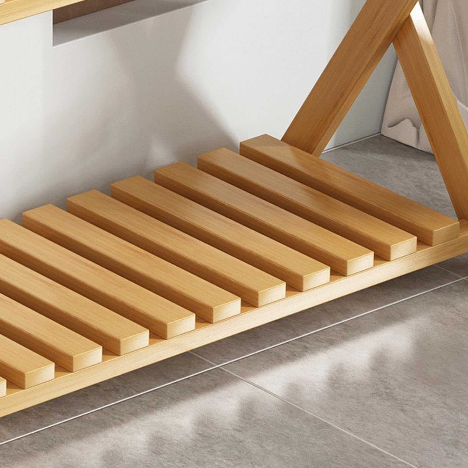 Support en bois d'intérieur Étagère à pots de fleurs 2 niveaux | Présentoir à d'Extérieur et Intérieur Pour Terrasse, Jardin, Porche, Entrée, Salon, Serre, Présentoir De Fleurs Et