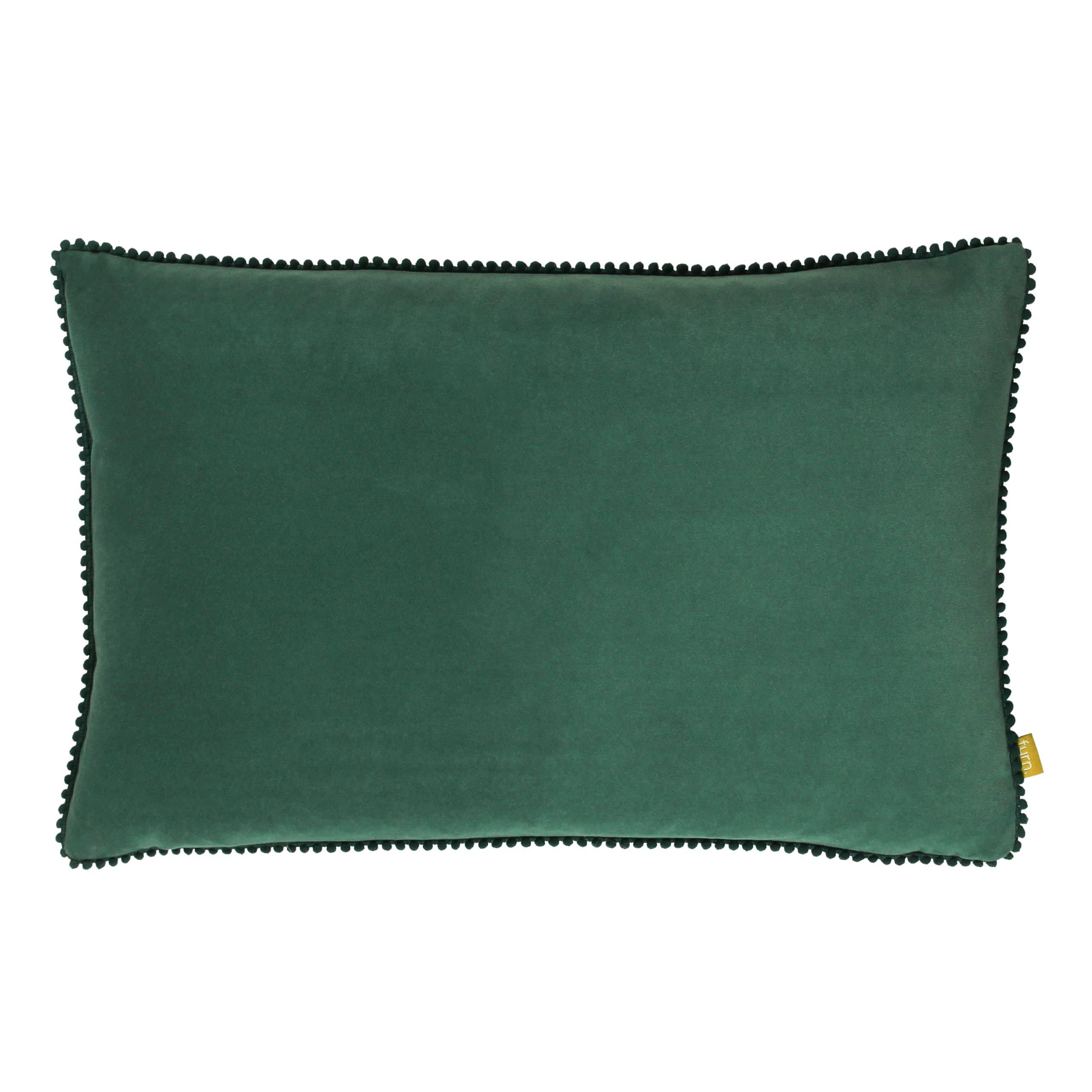 furn. Cosmo Cushion Cover – Soft Velvet Pom Pom Trim Decorative Case (Marine Blue – 30x50cm)