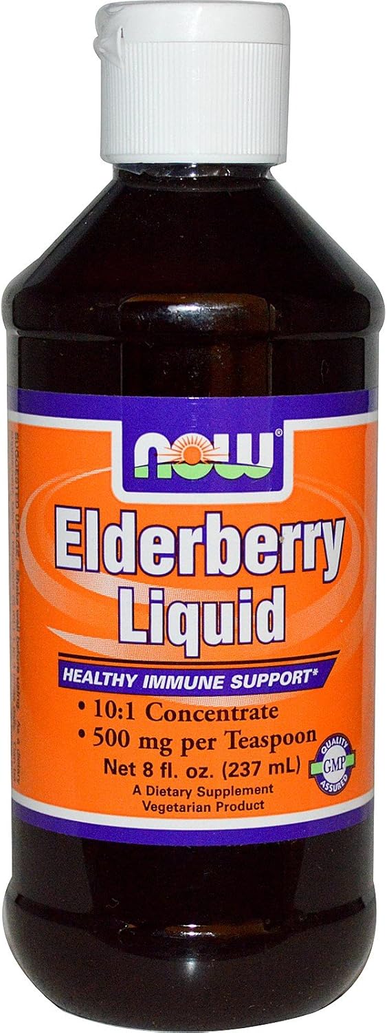 Elderberry Liquid, 8 oz by Now Foods (Pack of 4)