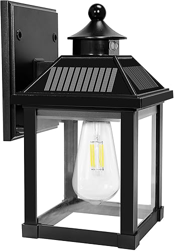 Luces solares de pared para exteriores, luces con sensor de movimiento del atardecer al amanecer, impermeables, luces solares para porche con 3