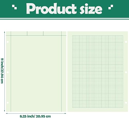 Vista 2 de Seajan 2 piezas de cuaderno de papel para ingeniería, bloc de cálculo para ingeniería y computación de 8.5 x 11 pulgadas, papel cuadriculado