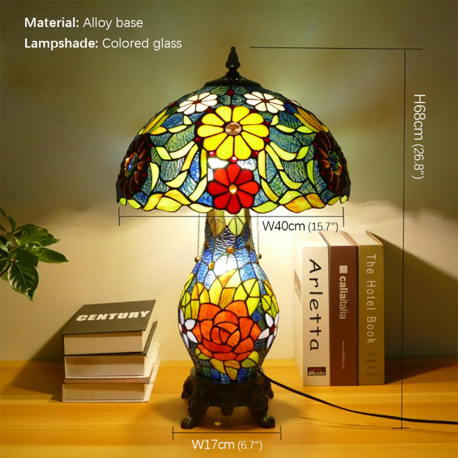 Lampada da tavolo in vetro stile americano Luce decorativa a LED (disegno 19)
