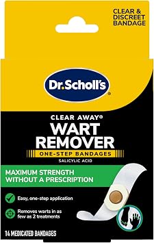 Dr. Scholls ONE-Step WART REMOVERS, 14 ct // Removes Warts in As Few As 2 Treatments, Maximum Strength, Easy One-Step Application, Stays on All Day