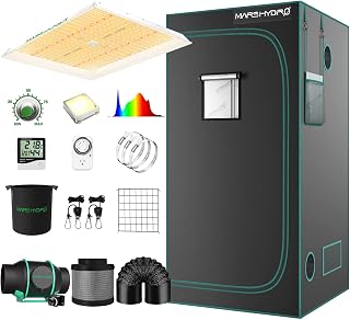 MARS HYDRO 48''x48''x79'' Complete Grow Tent Kit TSW 2000W Full Spectrum Dimmable knob LED Grow Lights 4x4FT Lightproof High Reflective Grow Tent 6'' ventilation kit 400CFM Air Flow for Indoor Growing