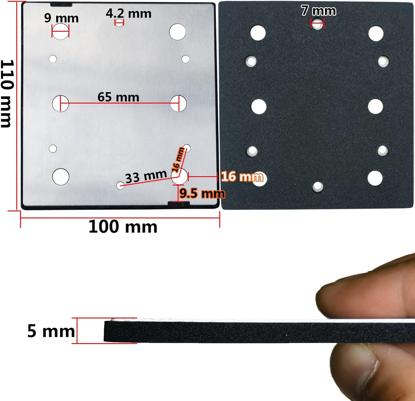 Square Sander Pads 1/4 Sheet Finish Sander Replacement Pad for Double Insulated Sander S652D S652DK S652DG - (1 Pack)