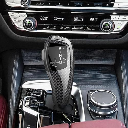 Miniatura 5 de Kit de cambio de palanca de cambios LED automático LHD para accesorios de coche BMW E90 E91 E93 E81 E82 E84 E87 E88 E89 carbono (carbono)