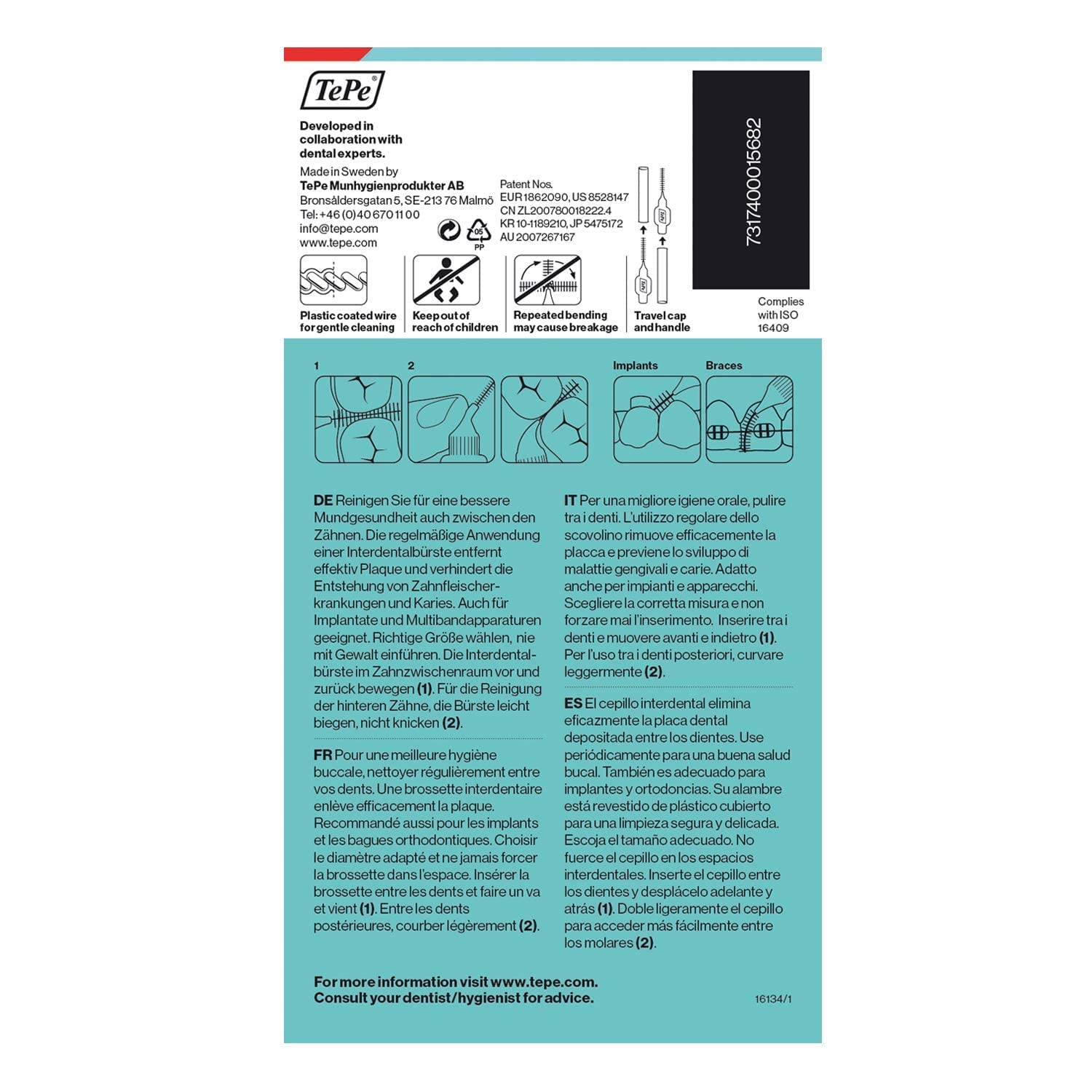 TEPE Blister 0.5 MM - KIRMIZI Diş Arayüz Fırçası (1 x 6 Adet) (2 paketi)
