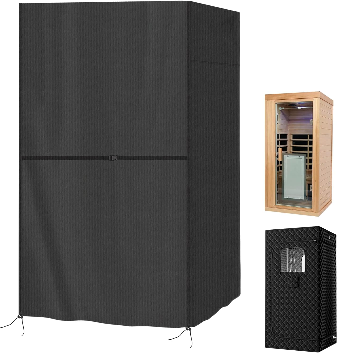 Sauna Cover, Heavy Duty Waterproof Sauna’s Covers for Portable Steam Home Sauna Tent,(Black, only Cover) (33″ x 33″ x 70″)