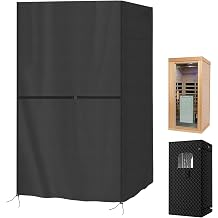 1-Person Sauna Cover, Heavy Duty Waterproof Sauna's Covers for Portable Steam Home Sauna Tent,Black, only Cover 33" x 33" x 70"