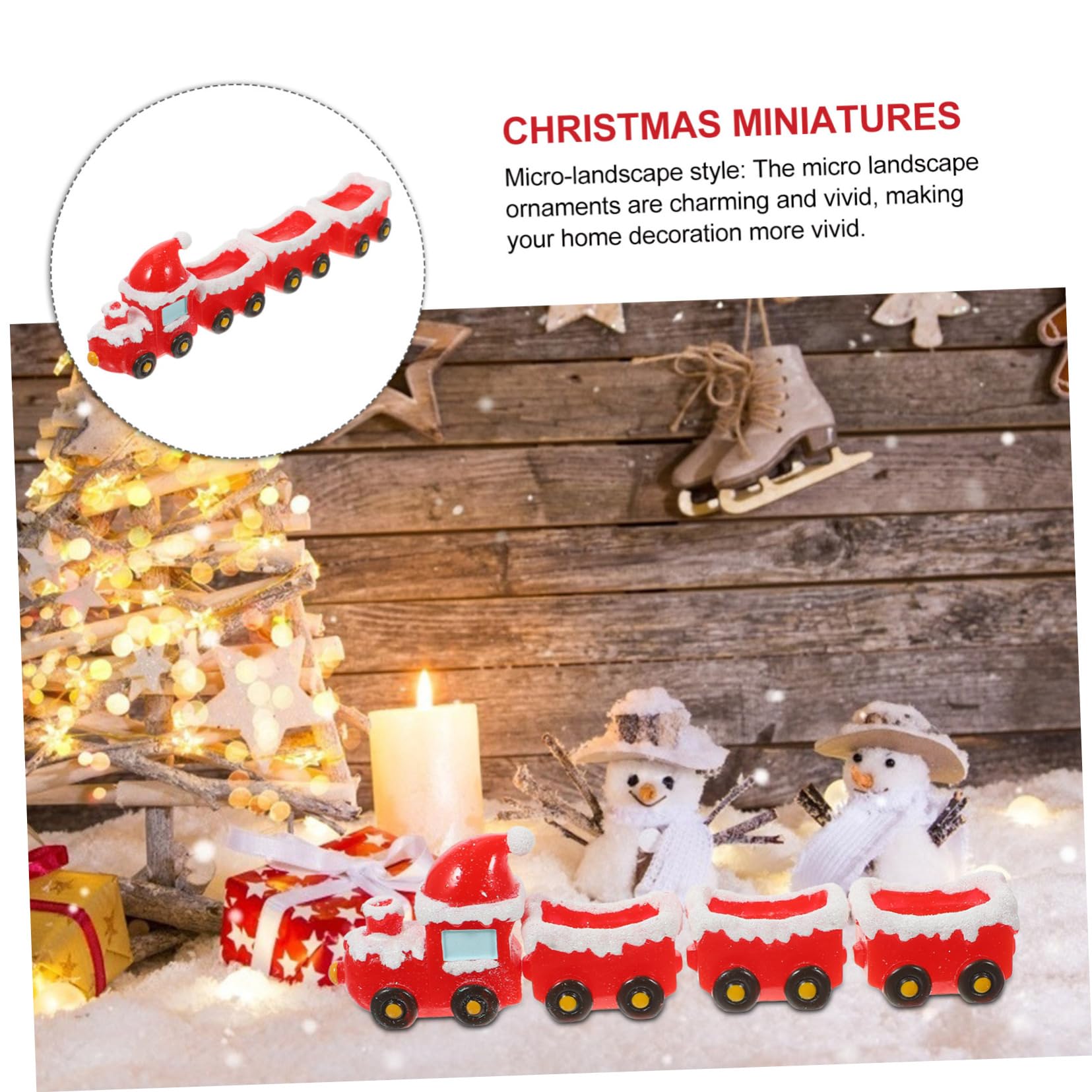 Mobestech 5 Set Ornamenti del treno di Natale scena cervo Figurina Natività Nozze casette natalizie natale casa miniature natalizie da realizzare decorazioni natalizie in miniatura resina