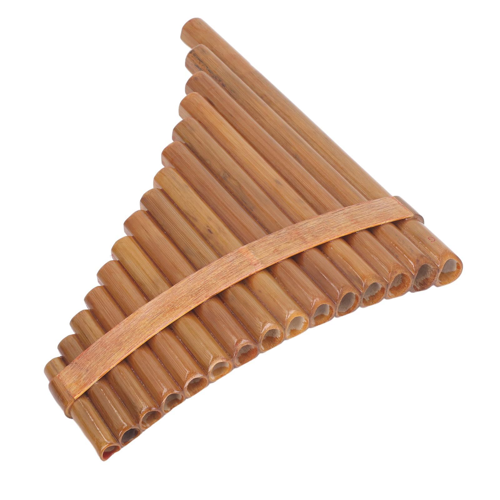 Flûte à pipe en bambou 15 tuyaux G Key Panpipe Pan Flûte traditionnelle en bois pour les amateurs de musique (main droite)