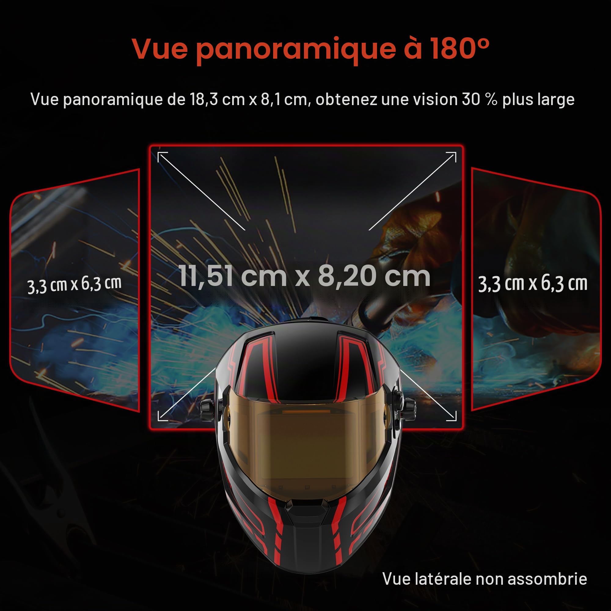ANDELI 145A 4-in-1 Saldatrice - Gas MIG & Filo Anima Flux, 230V IGBT,2T/4T, ANDELI Maschera Saldatura Autoscurante Digitale, 18,3x8,1cm + True Color