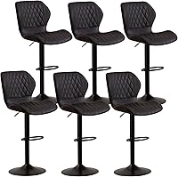 Vista 47 de Juego de 4 taburetes de bar, modernos taburetes giratorios de altura de mostrador para sillas de isla de cocina, taburetes de bar de tela ajustables