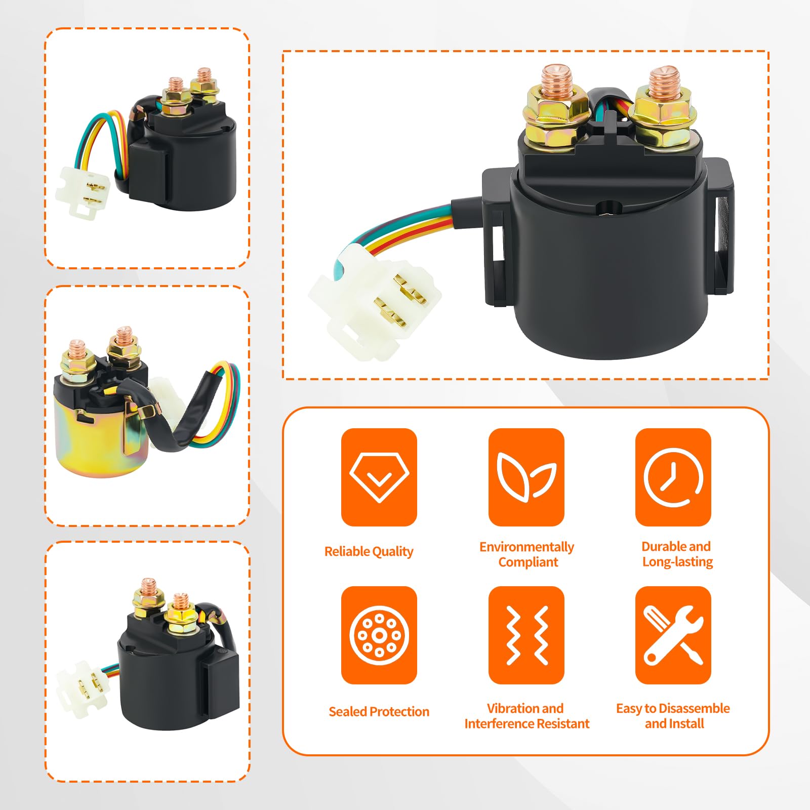 AHL Relè solenoide di avviamento per Honda TRX250 Fourtrax 250 1985 1986 1987