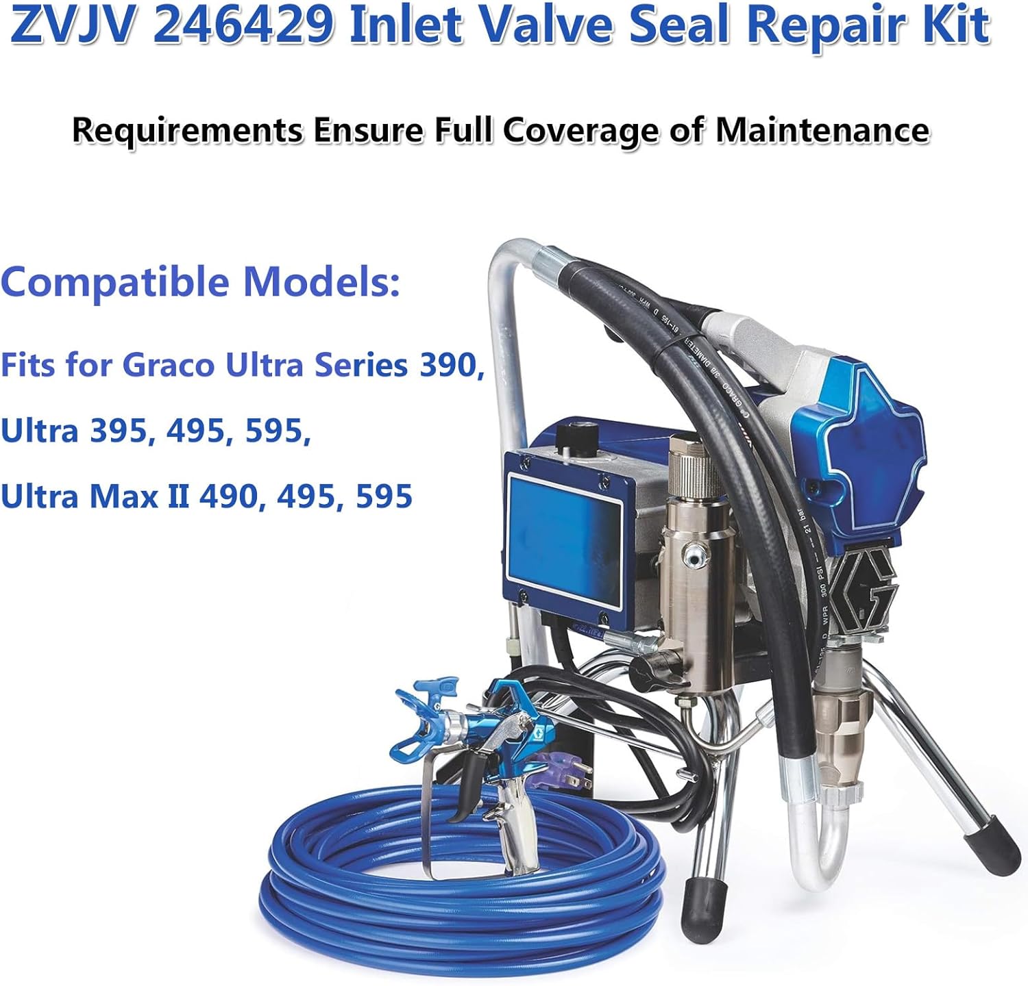 2-Sets 246429 Inlet Valve Seal Repair Kit for Graco Ultra Series 390 395 495 595 Max II 490 495 595#Replace Part 246-429