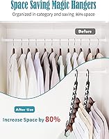 Vista 4 de Smartor Hangers Space Saving - Plastic, 10 Pack Magic Hangers, Closet Organizers and Storage for Clothes Organizer, Hanger Organizer, Closet Hanger