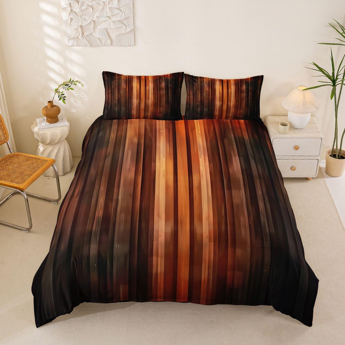 Housse de couette 200x200cm pour une chambre bohème épurée