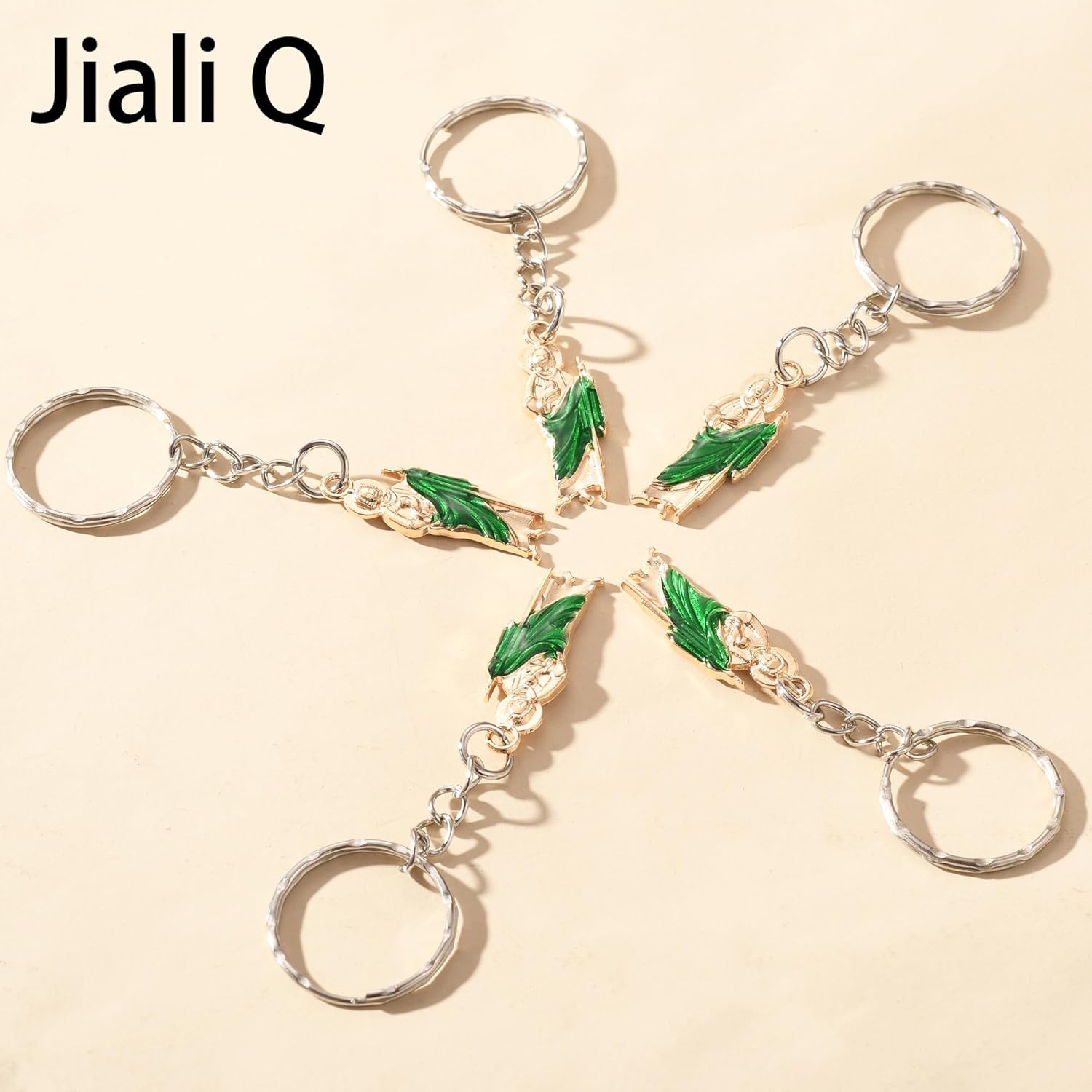 12pcs Vintage Green Enamel St. Jude Keychains - Stainless Steel, Fashionable Bag Charms & Gifts for Friends - Image 7