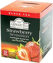 Ahmad Tea London Chá Preto Strawberry Sensation Caixa Com 10 Saquinhos De Chá 20G