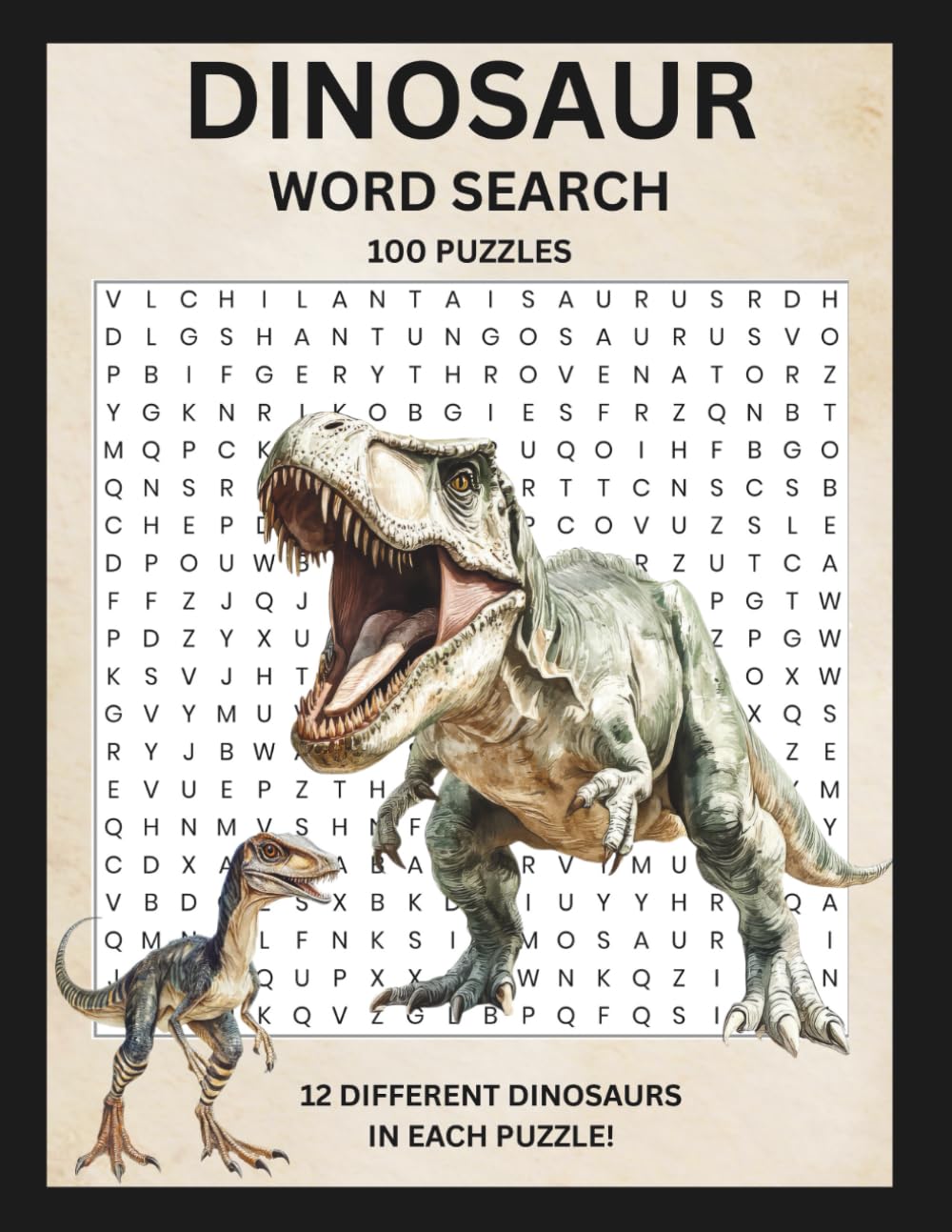 Dinosaur Word Search: 100 Dinosaur Word Search Puzzle Book | 125 Pages 8.5" x 11"
