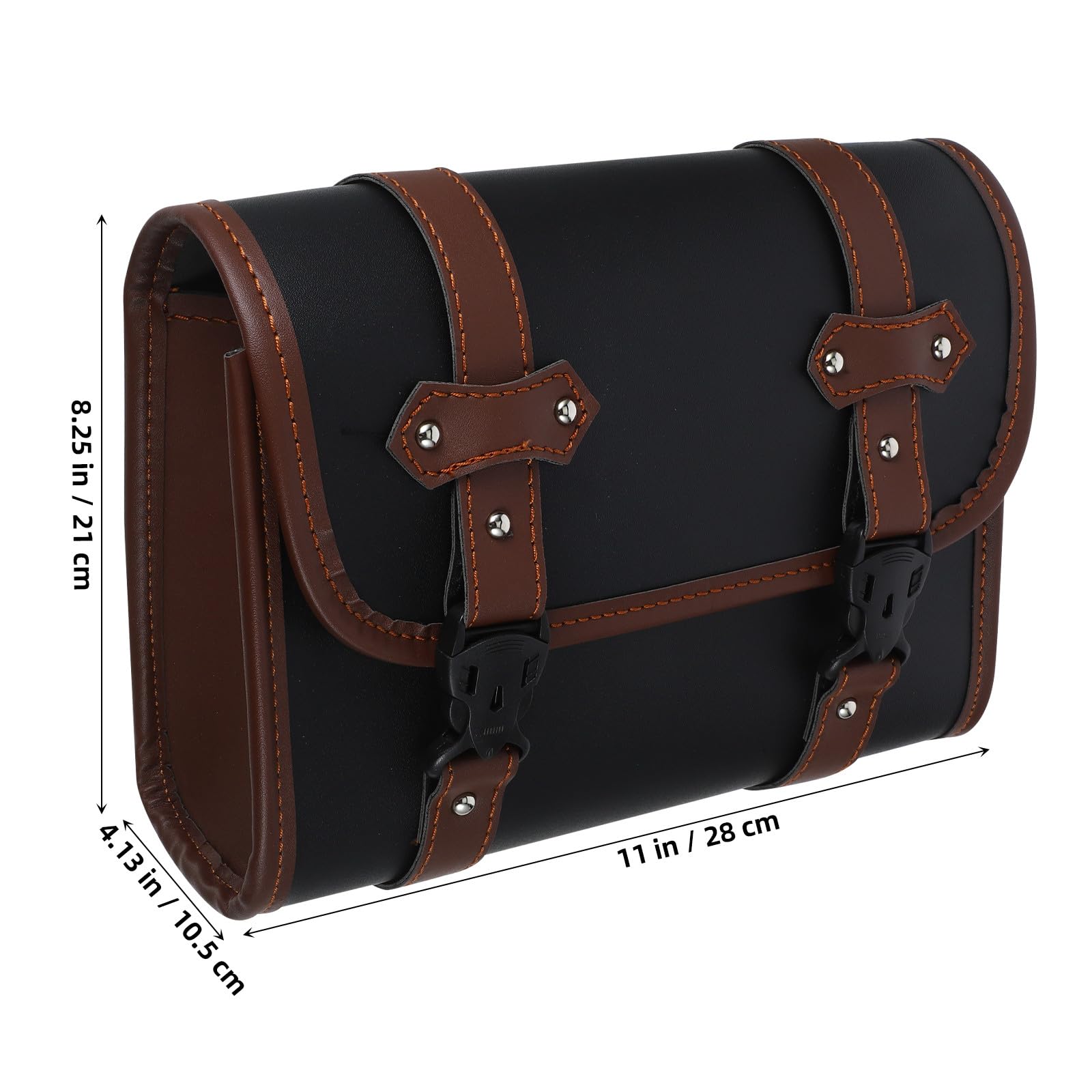 SHINEOFI Borsa da Sella per Moto in Pelle PU Resistente Borsa Forcella Moto a Due Toni Spazio Extra Organizer Multifunzionale Adatto a Vari Modelli Installazione Rapida per Uso Urbano e