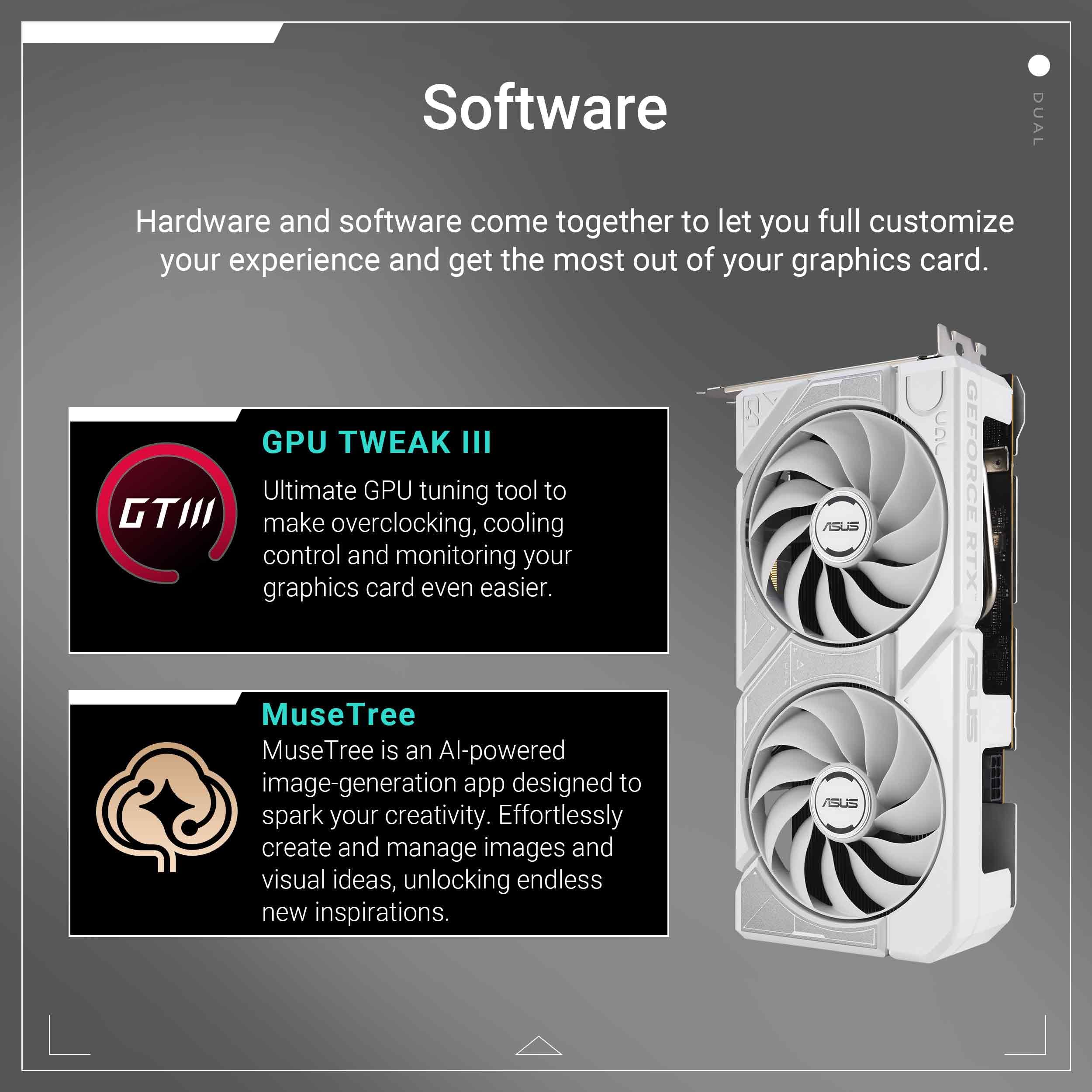 ASUS Dual GeForce RTX 5060 Carte Graphique GDDR7 White OC Edition Gaming, PCIE 5.0, HDMI 2.1b, DisplayPort 2.1b, Blanc