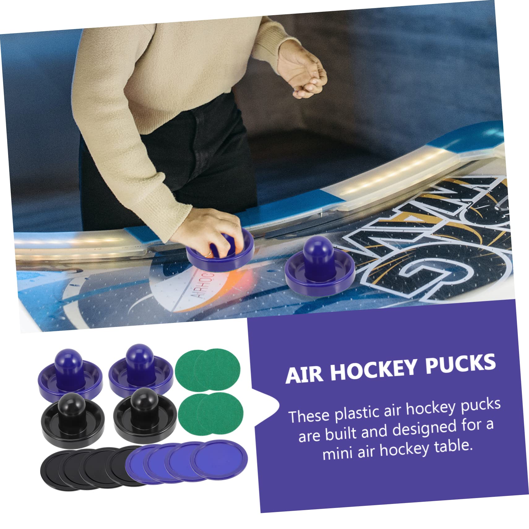 Totority 1set Puck e Paddles Per Hockey Da Tavolo Plastica Accessori Per Giochi Da Include Paddles e Neri Con Puck Di Ricambio Ghiaccio