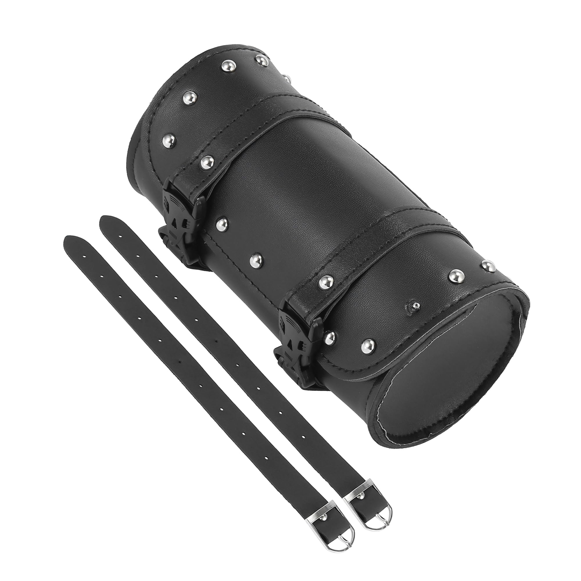 VekAuto 1 Pcs Fork Handlebar Tool Bag Cycling Storage Pouch Bag Waterproof, Universal for Motor Bike Faux Leather Black