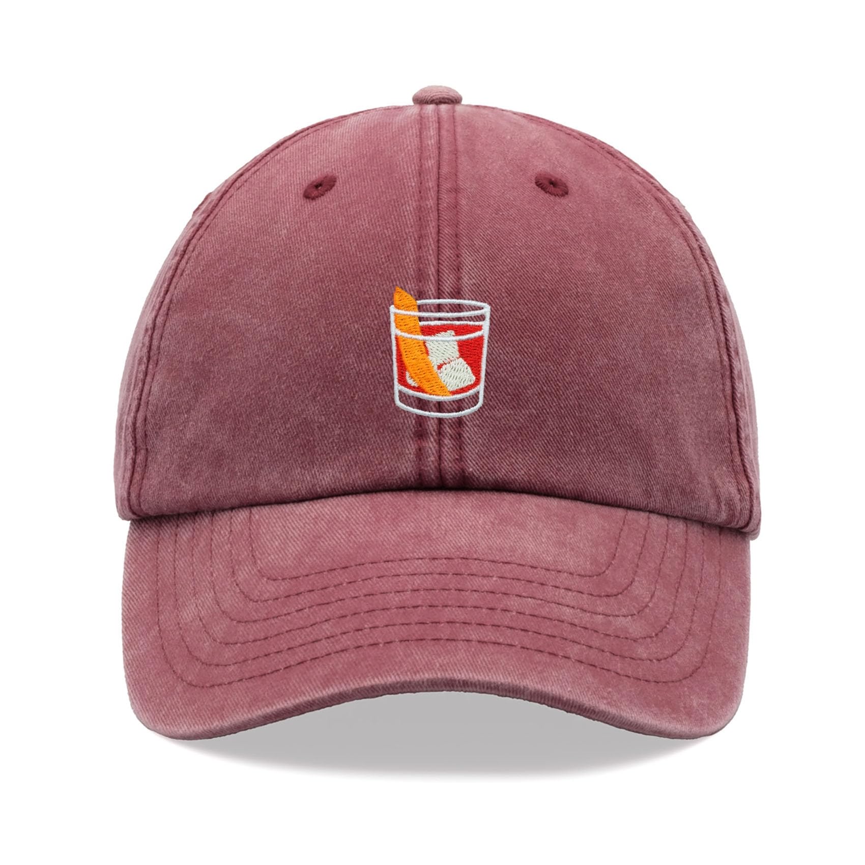 Cap Base Unisex Red Negroni Cocktail Baseball Cap Vintage Washed Dad Hat Adjustable