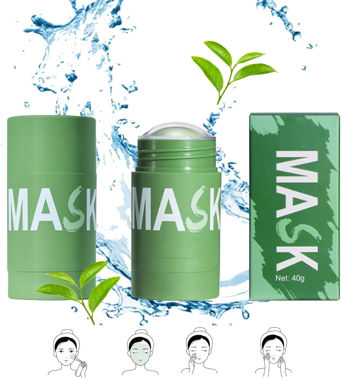 hunmui Elimizu Green Tea Mask, 2 PCS Poreless Deep Cleanse