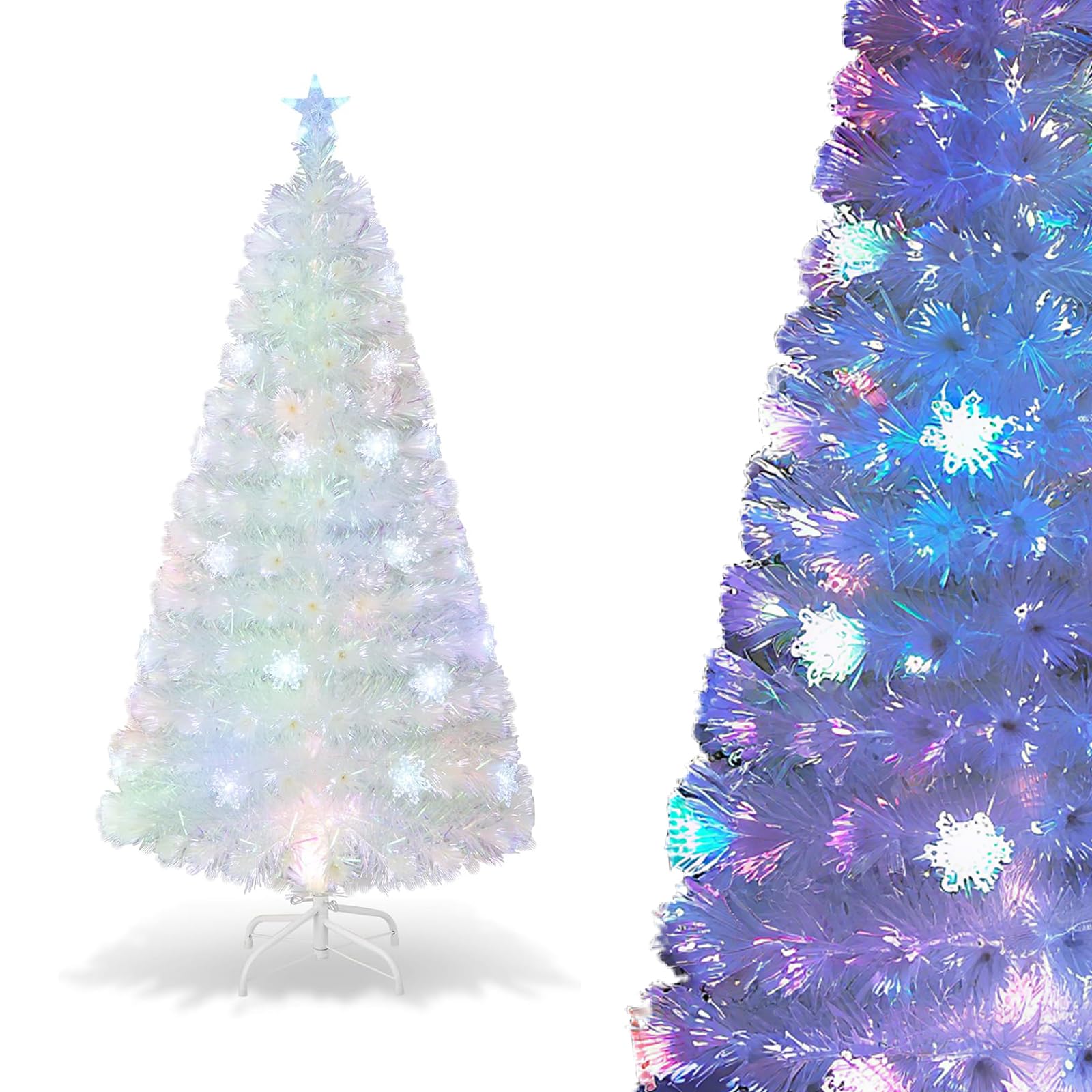 GYMAX Sapin De Noël Artificiel Lumineux 270cm, 600 Lumières