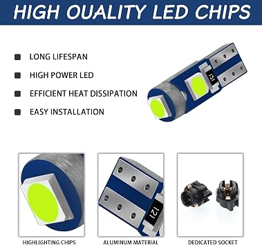 20PCS 74 LED Bulb T5 Led Dash Light Bulbs, T5 37 74 2721 Instrument Cluster Bulbs Kit with Twist Lock Socket PC74 PC37, Dashboard Indicator Panel Gauge Climate Control Module Lamp(Ice Blue)