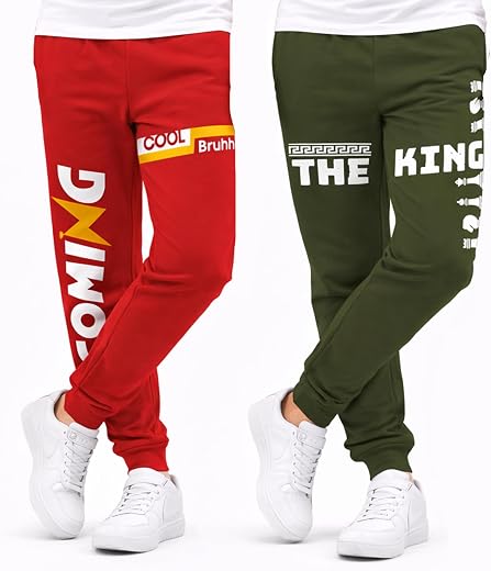 KYDA KIDS® Boys 100% Cotton Track Pants | Premium Printed Soft Single Jersey Fabric | Elastic Waist Loose Fit Summer Full ...