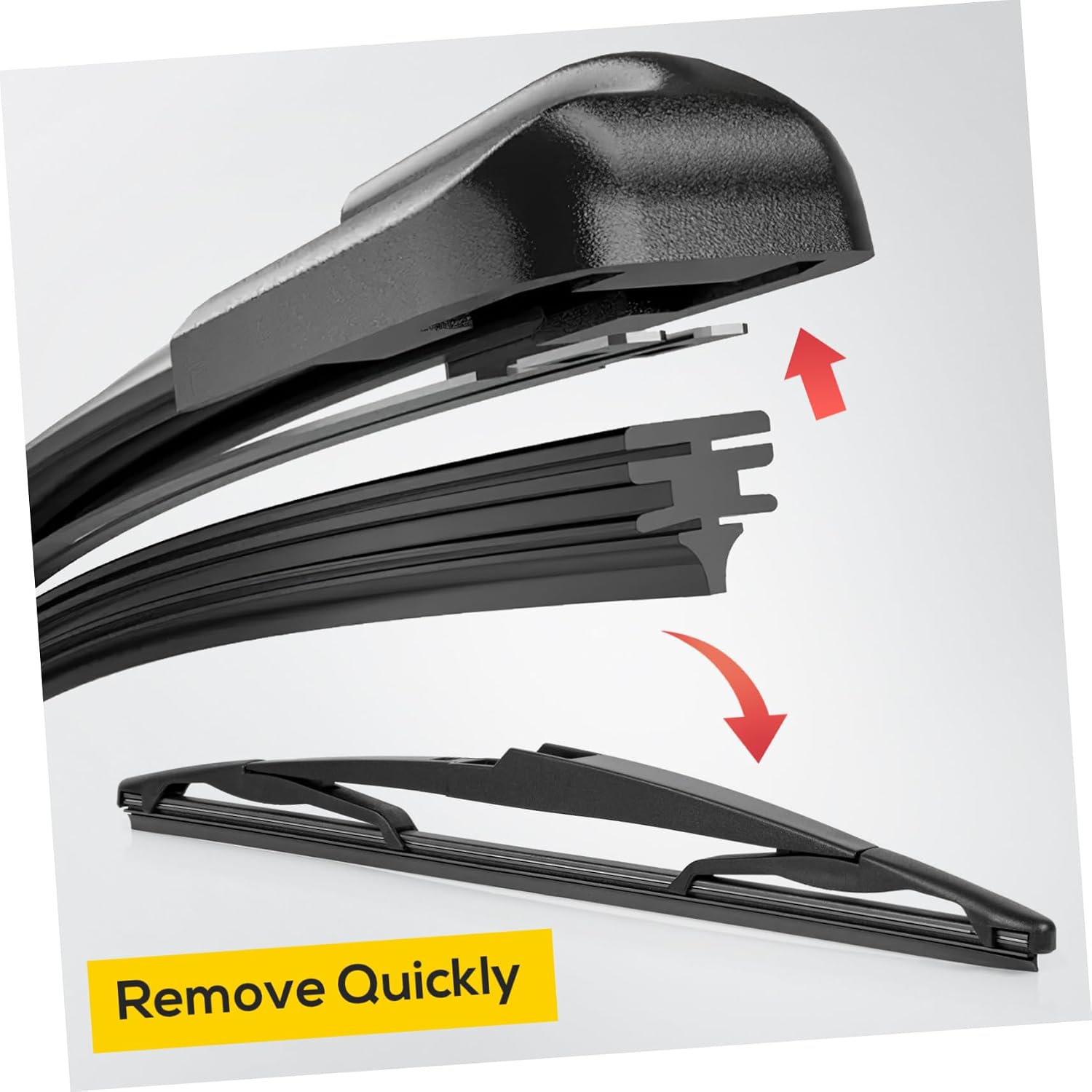 Unomor 10pcs Frameless Wiper Strips Durable Rubber Material for Enhanced Visibility High Temperature Resistance Easy to Cut for