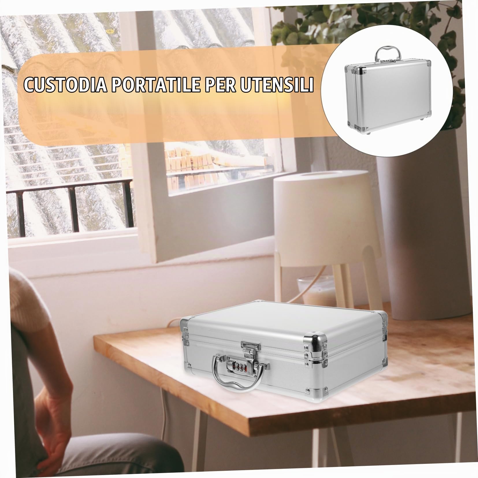 DOITOOL Valigetta in Metallo Porta Attrezzi Con Password Custodia Rigida Con Maniglia 11.42X8.07X4.13 in Per Organizzatore Di Strumenti Uso Interno Ed Esterno