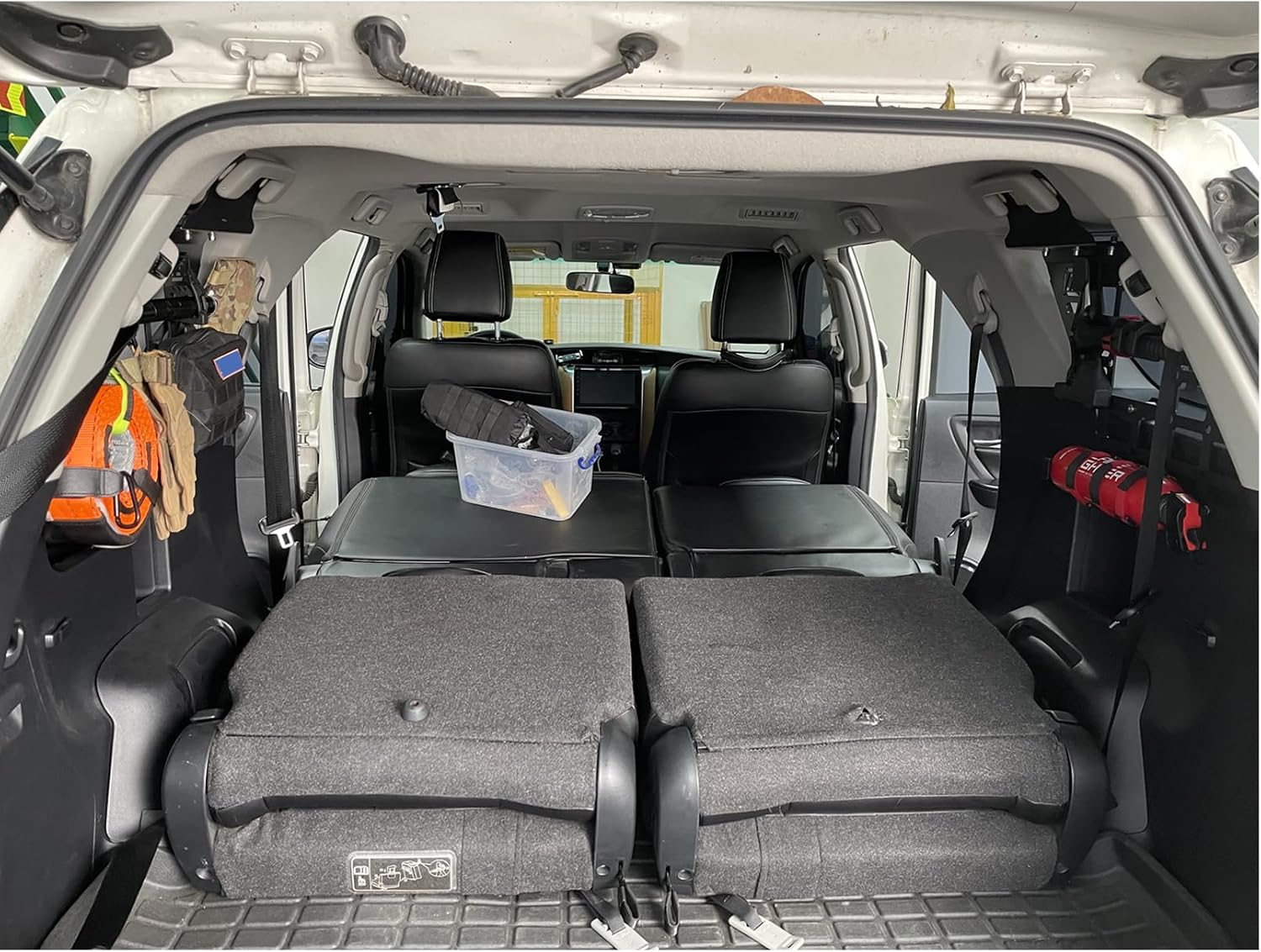 ITrims Rear Cargo Rack Basket for Toyota Fortuner 2016-2024 Car Accessories Interior Luggage Carrier Modular Storage Panel Trunk Organizer Shelf Hanging Boards Kit Aluminum Alloy (Side)