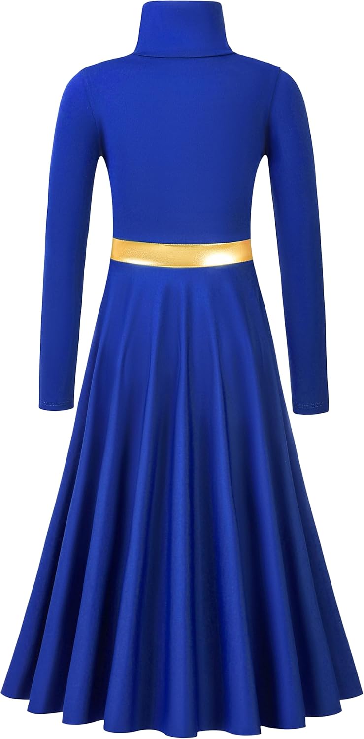 Praise Dance Dresses for Women Liturgical Dance Dress Metallic Fit Full Length Dancewear