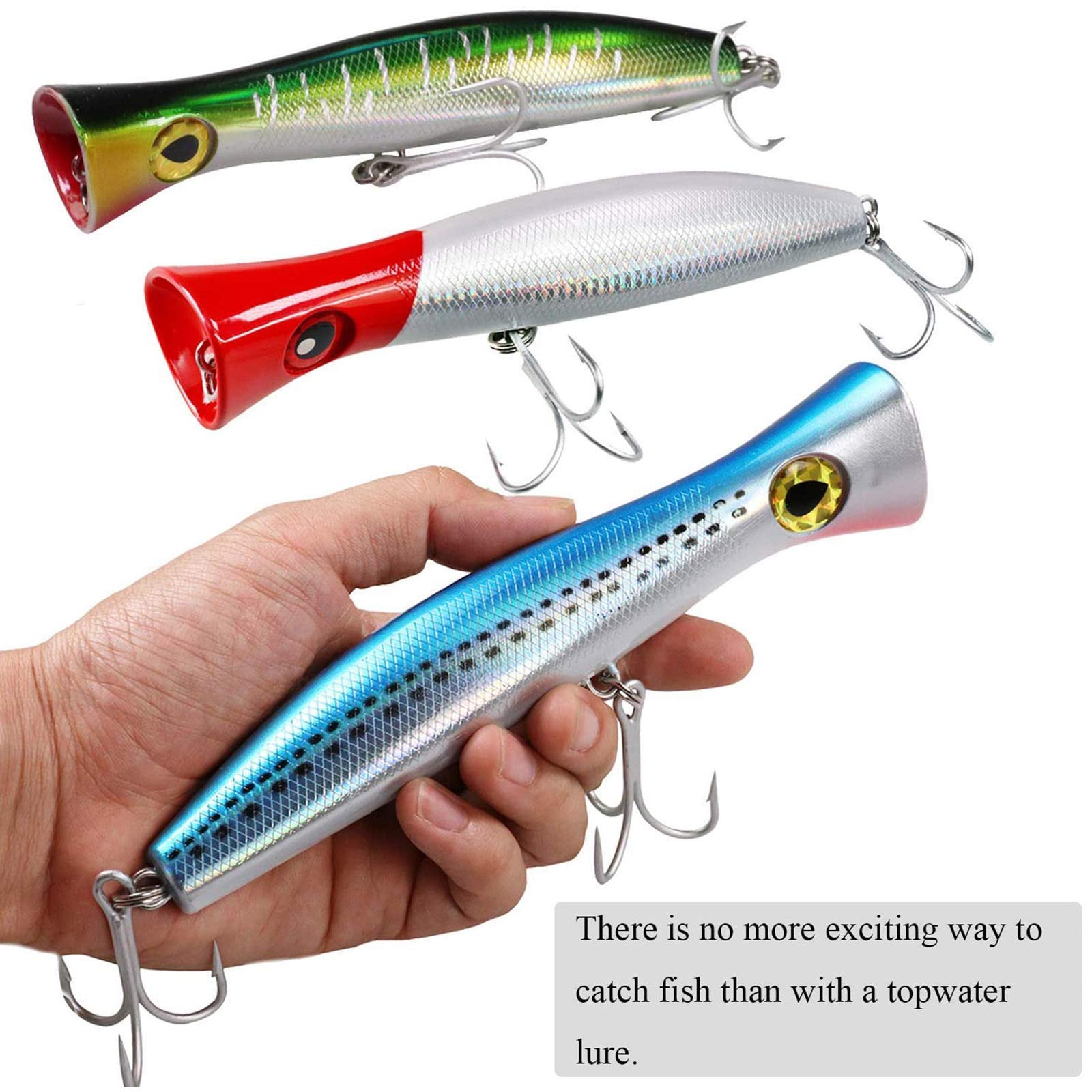 THFKSIH Topwater Esche da Pesca Ami da Pesca Esche Artificiali tonno Esche Popper