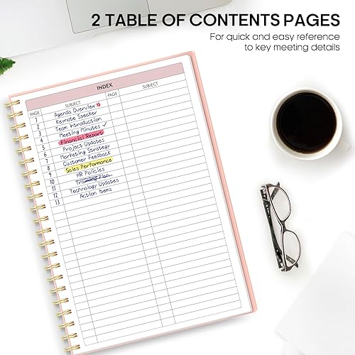 Miniatura 3 de Cuaderno de reuniones para organización del trabajo, cuaderno planificador de trabajo con artículos de acción, agenda para tomar notas, 160 páginas