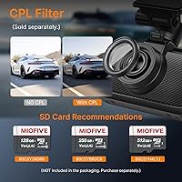 Vista 9 de Miofive Dash Cam Front – 4K UHD Dash Camera for Cars, Built-in Bluetooth, 5G Wi-Fi, GPS, 3" IPS Screen, Night Vision, 140° Wide Angle, HDR, 24-Hour