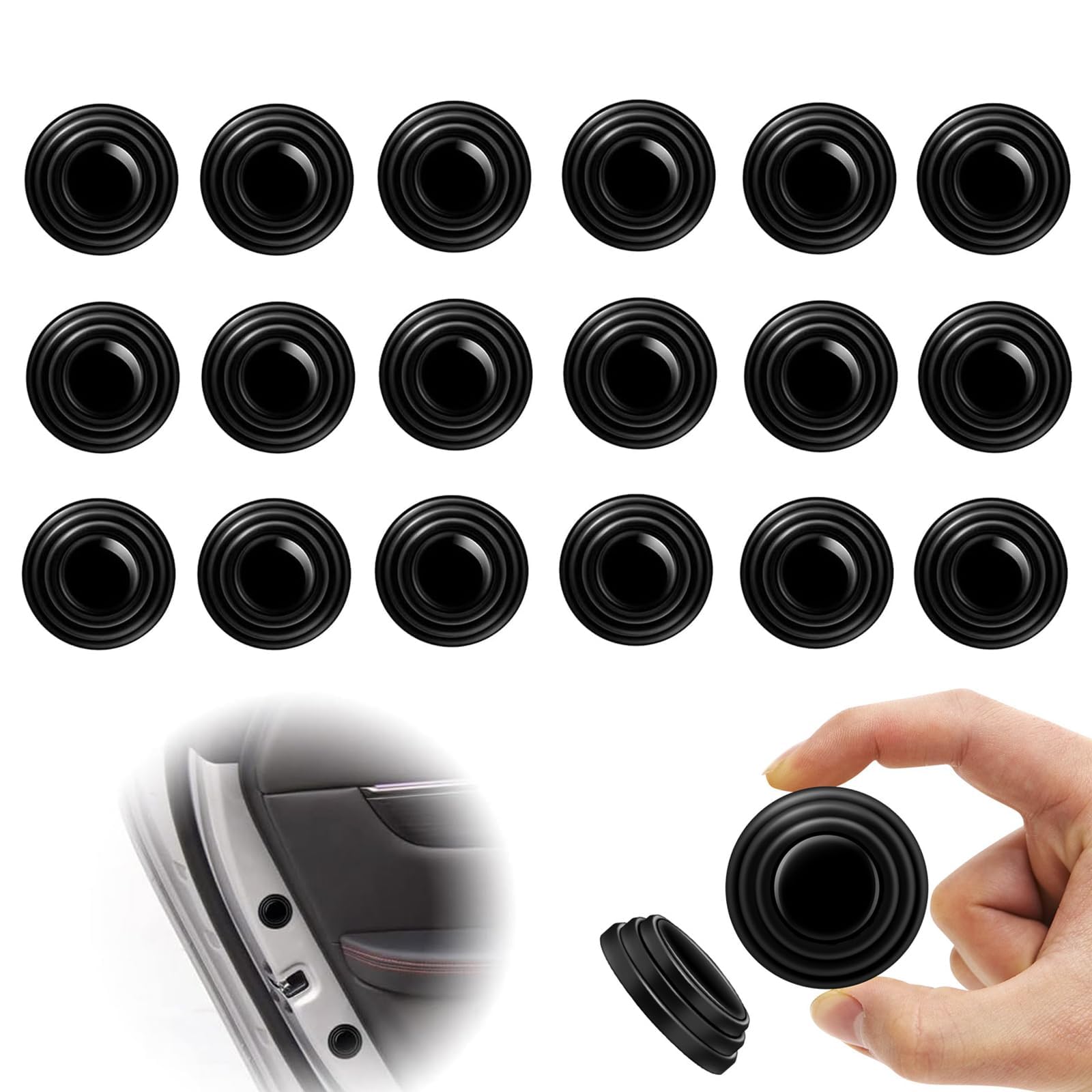 QIZUN 20 Pcs Car Door Shock Absorber for Audi A6 Allroad Quattro (C8), Silicone Gasket Soundproof Cushion Professional Buffer Silent Protector Sticker