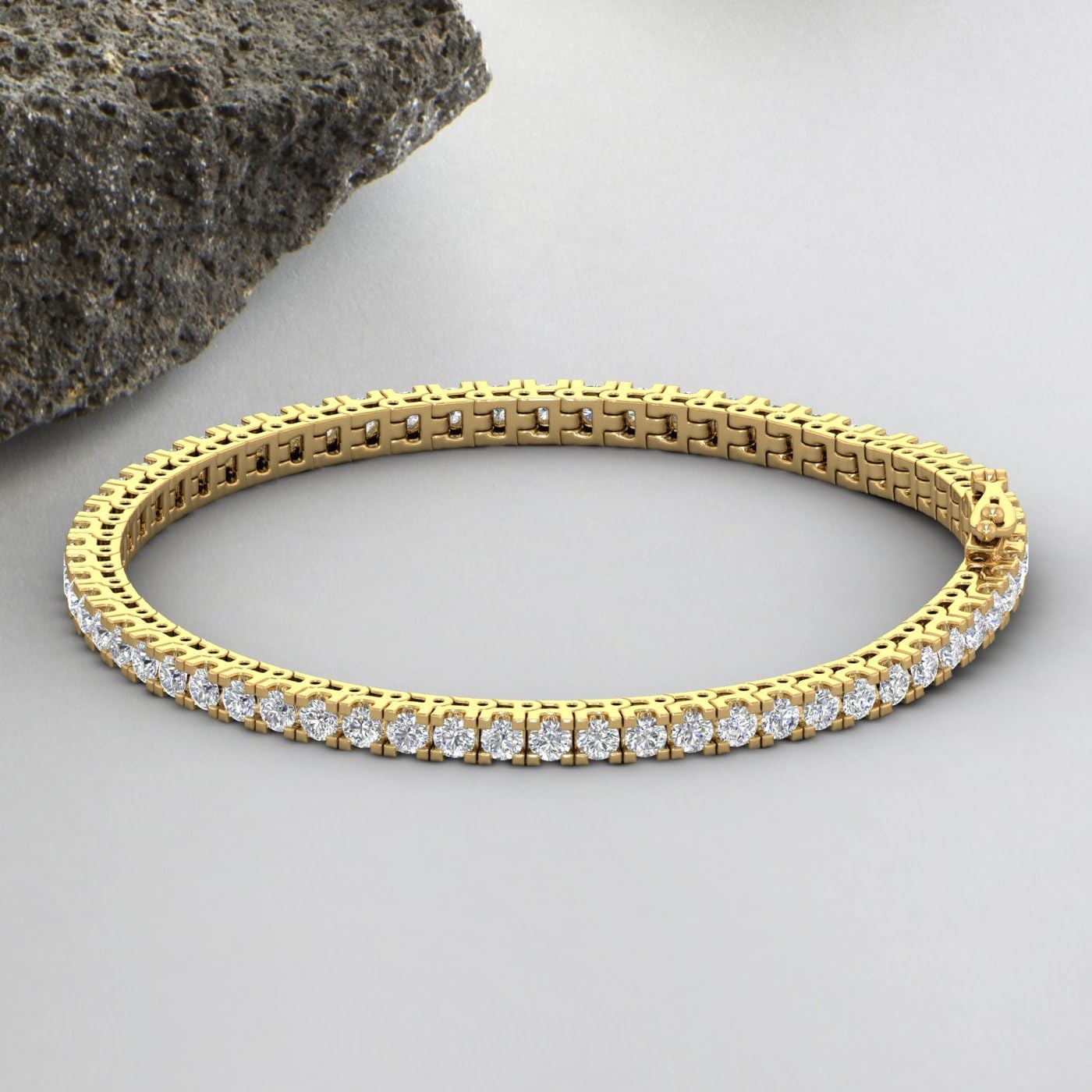 4 Carat Natural Diamond Tennis Bracelet for Women in 10K Gold Featuring IGI Certified Diamonds (5.5 to 7.5 Inches)