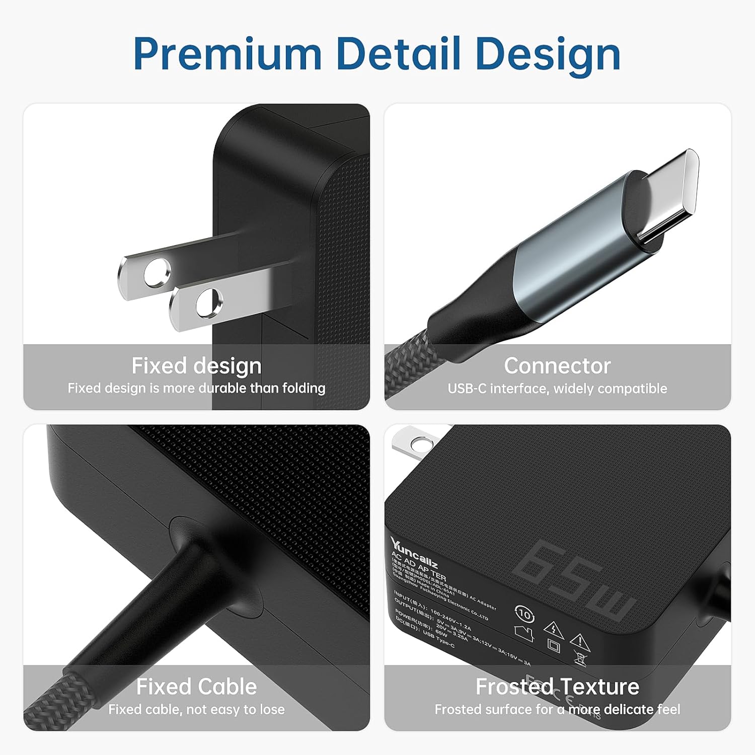 65W USB C Laptop Charger | Fast Charging USB-C Power Adapter Compatible with Lenovo, ASUS, Samsung Galaxy Type C Fast Charger with PD Technology | Ideal Computer Charger for Home, Office & Travel​ image 3 of 6 B0F6TJJP9N