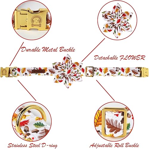 Miniatura 7 de Collar de perro de Halloween con lazo MR. CHUBBYFACE - Collar con diseño de calabaza y fantasma con corbatín para cachorros, perros pequeños,