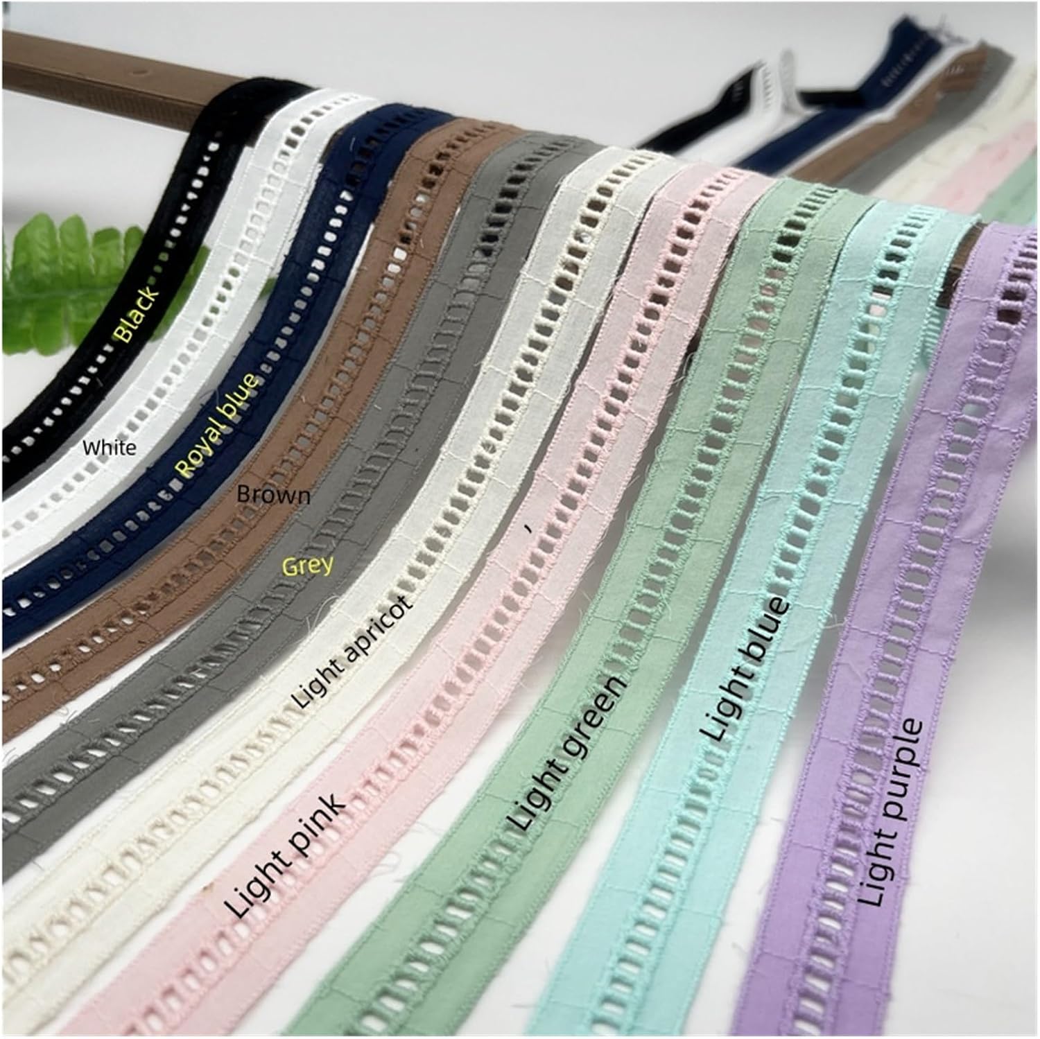 Fine Cotton Embroidery All Cotton Stair Lace Garment Accessories 15 Yards(Black)