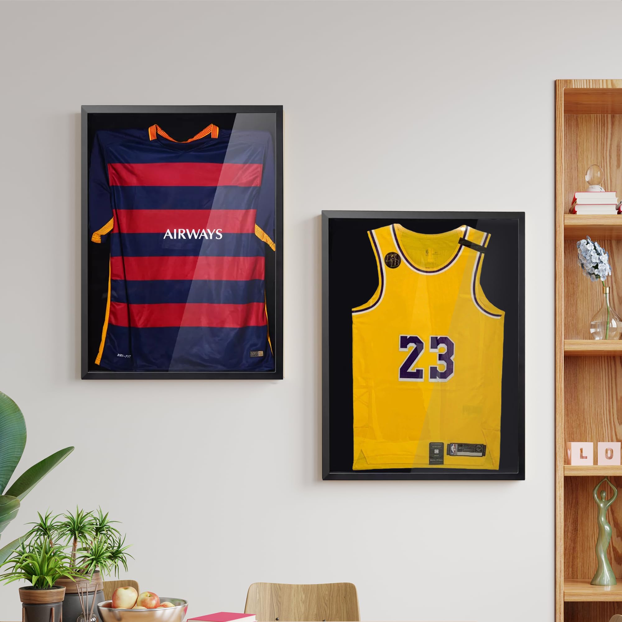 Avalo Marco - Marco de Fútbol 3D Negro 60x80CM Profundo Camisa